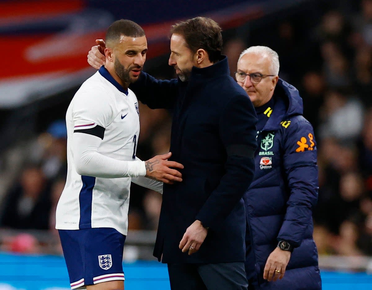 Kyle Walker captained England but was brought off midway through the first half  (Action Images via Reuters)