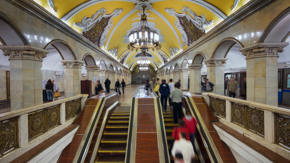 Many of the Moscow Metro's Soviet-era stations were designed as palaces for the people. - Jon Hicks/Stone RF/Getty Images