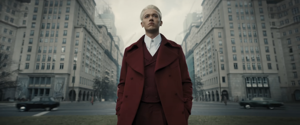 a man in a red coat