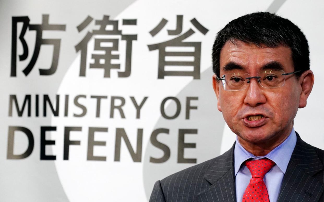  Japanese Defense Minister Taro Kono - AP Photo/Eugene Hoshiko, File