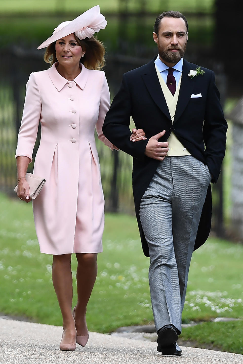 Carole Middleton, escorted by James Middleton