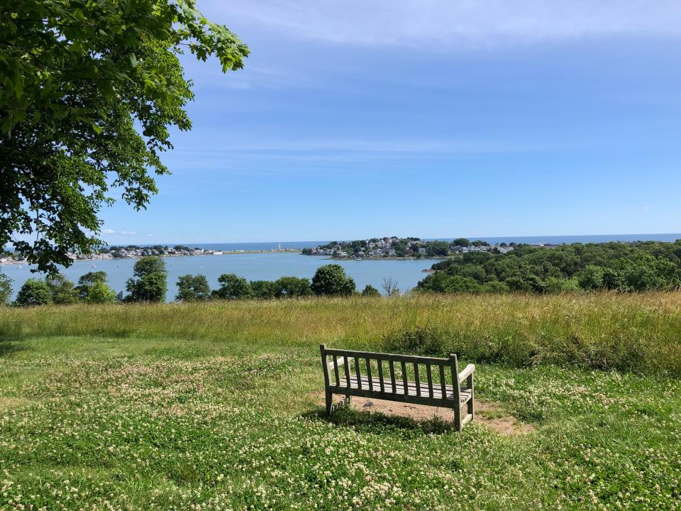 The view from the top of a hill at World's End in Hingham is a prized destination for people from across Greater Boston.