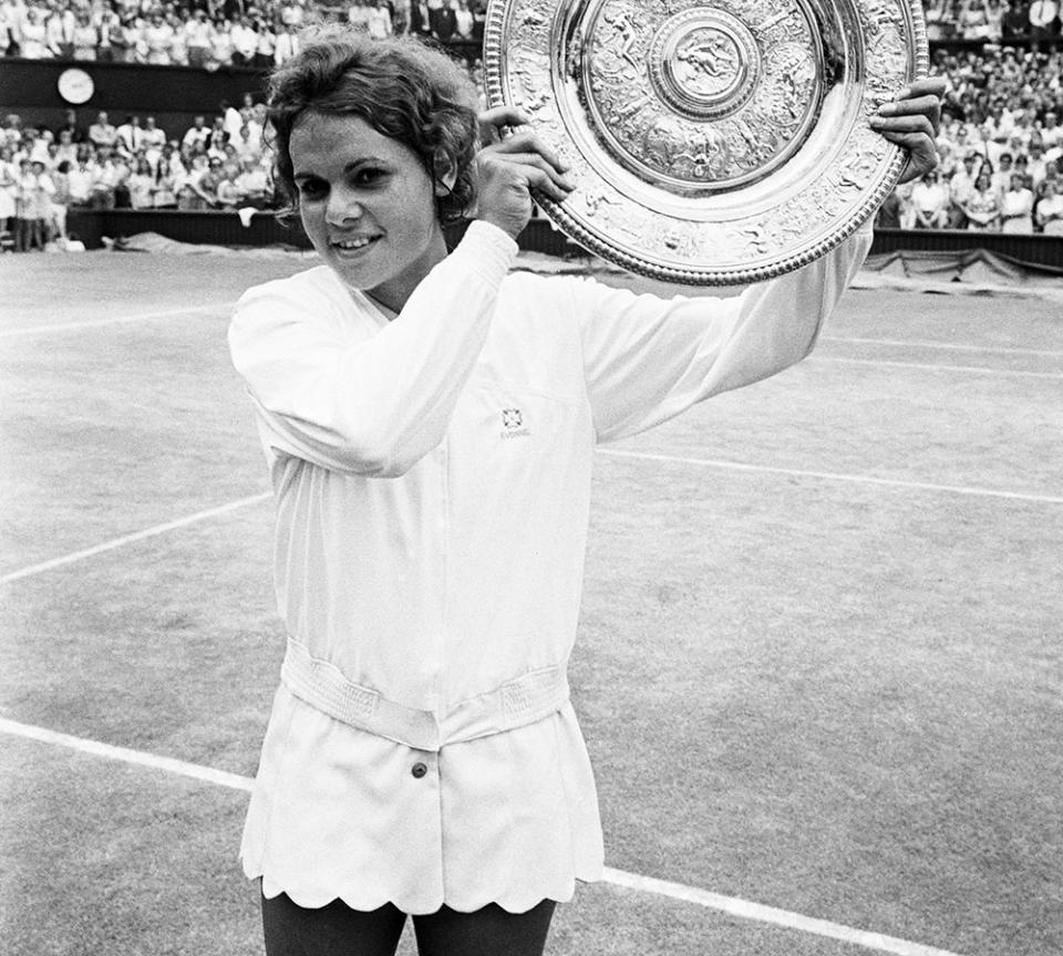 Evonne Goolagong, pictured here after her triumph at Wimbledon in 1971.