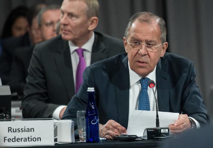 Russian Foreign Minister Sergei Lavrov, pictured on May 11, 2017, said he was "unaware" that Russia had been given any warning ahead of the US strike (AFP Photo/NICHOLAS KAMM)