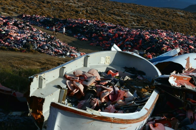 Thousands of refugees landed by boat on the shores of Greek island Lesbos last year