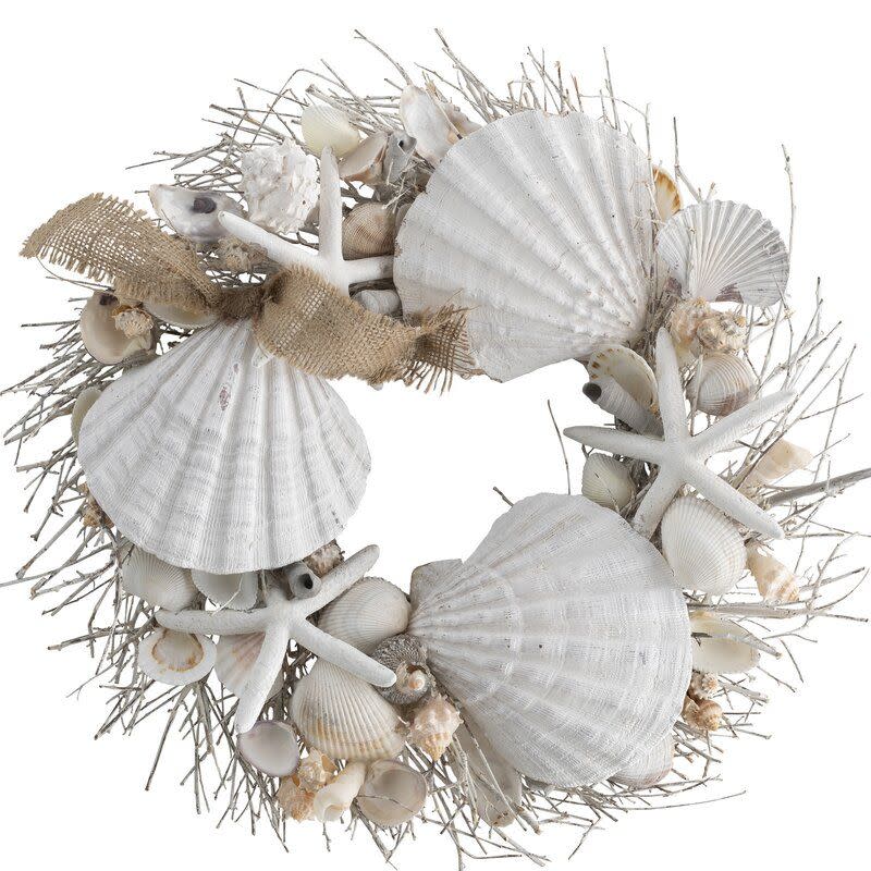 Preserved Summer 18" Seashell Wreath