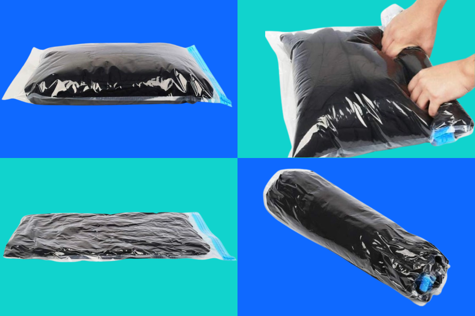 compression bags for travel in four stages of compression