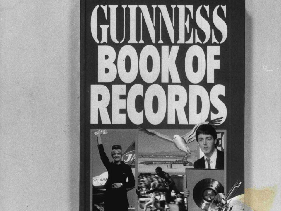 A copy of the Guinness Book of Records in 1980.