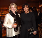 <p>Boss ladies! These two powerhouse businesswomen also caught up at the Lagerfield event. If Kris would have kept the <a rel="nofollow noopener" href="https://www.instagram.com/p/Bami2gpljqI/?taken-by=kimkardashian" target="_blank" data-ylk="slk:blond hair;elm:context_link;itc:0;sec:content-canvas" class="link ">blond hair</a> she was sporting earlier Monday on Instagram, she and Martha could have passed for sisters. (Photo: Kevin Mazur/Getty Images for <em>V</em> <em>Magazine</em>) </p>