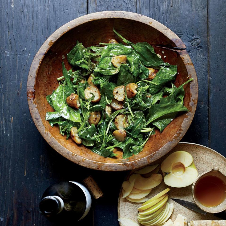 Warm Spinach and Sunchoke Salad