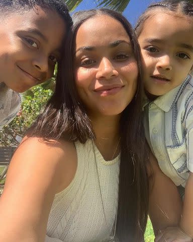 <p>Lauren London/Instagram</p> Lauren London poses with her kids Kross and Kameron