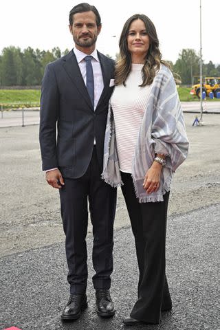 <p>Fredrik Sandberg/TT/Shutterstock </p> Prince Carl Philip and Princess Sofia at Volva CE in Arvika, Varmland, Sweden on Sept. 4, 2024.