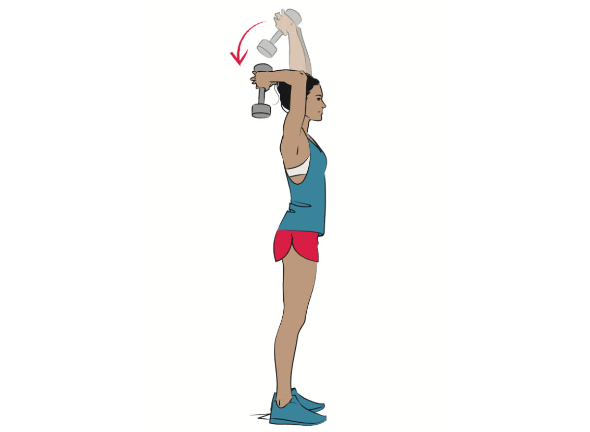 Overhead tricep extension illustration