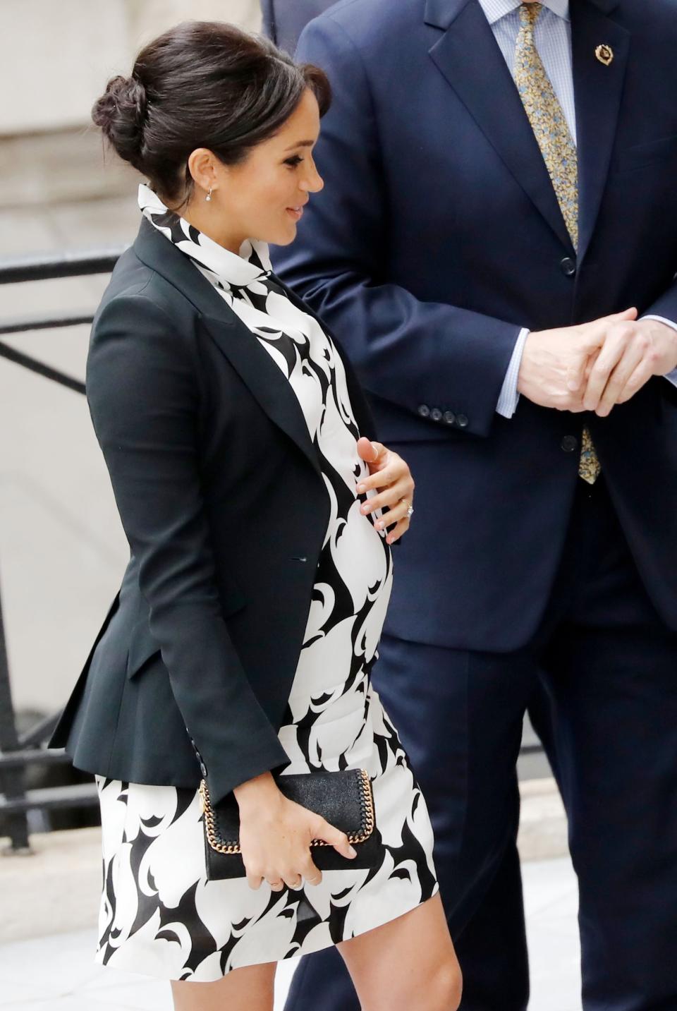 'I feel the embryonic kicking of feminism," pregnant Duchess Meghan, newly named vice president of the Queen's Commonwealth Trust, said on International Women's Day.