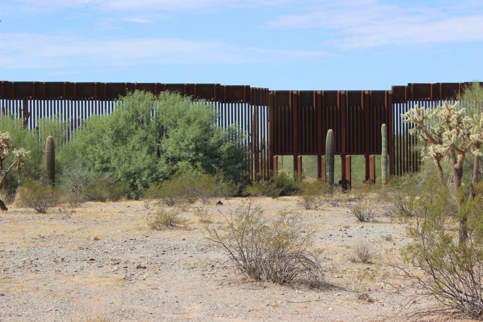 Monsoon flood gates are pictured on the Organ Pipe Cactus National Monument west of Lukeville on Aug. 22, 2023.