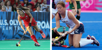 <p>Both Katie Reinprecht (L) and Julia Reinprecht (R) are veterans of the U.S. Field Hockey team. Each has 125 international appearances, and they are competing in their second straight Olympics on the same team. (Getty) </p>