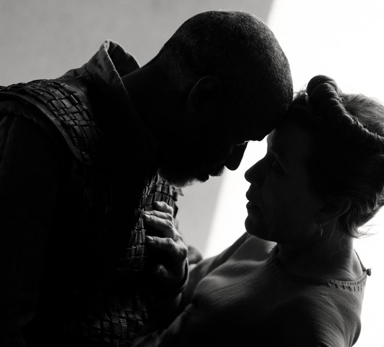 Denzel Washington as Macbeth and Frances McDormand as Lady Macbeth. (Apple TV+)