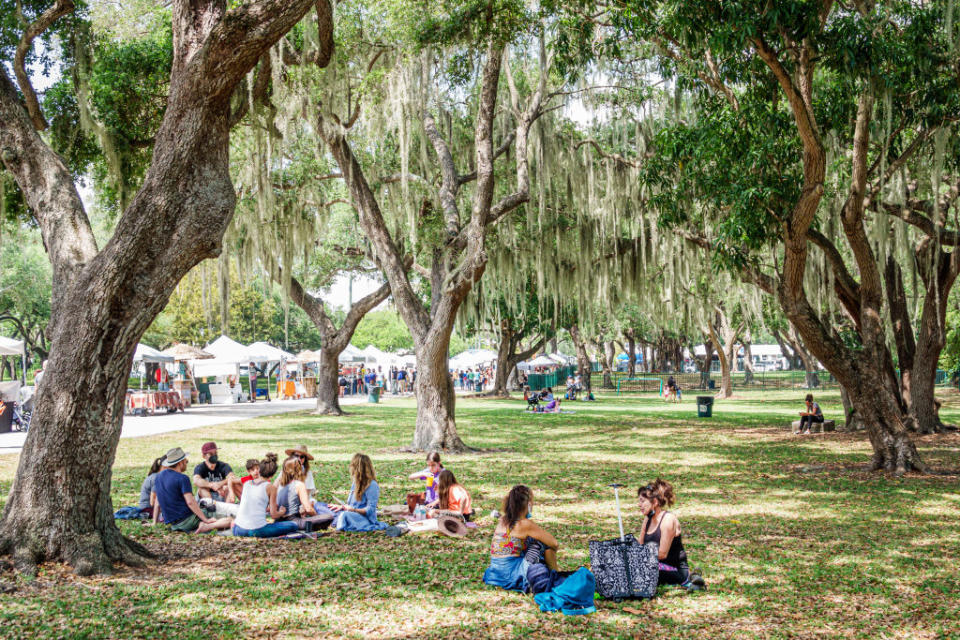 Miamians spend time in Legion Park. One of Gilbert's goals is to increase green space and tree cover across the county.<span class="copyright">Jeffrey Greenberg—Universal Image/Getty Images</span>