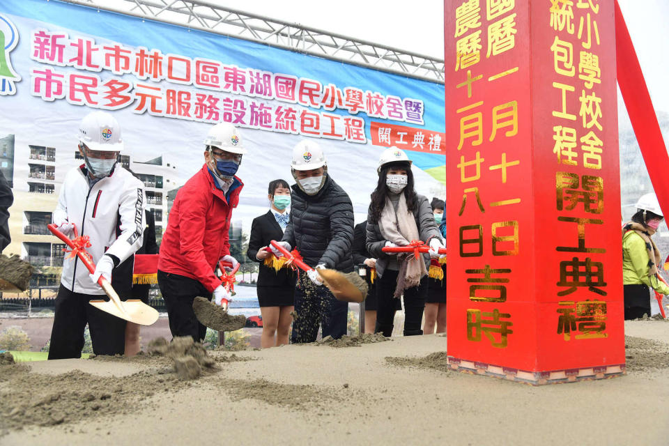 東湖國小預計112年8月一、二期工程皆結束後可招收1400位以上學生。    圖：新北市政府提供