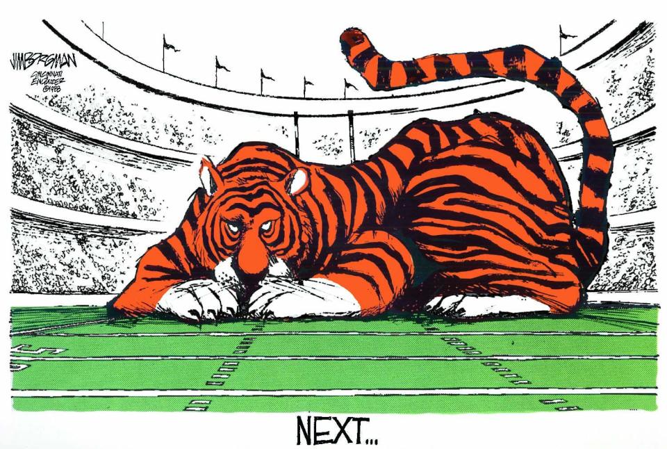Jim Borgman's 'Next ...' Bengals cartoon. The Bengals' last playoff win was Jan. 6, 1990, against the Houston Oilers.