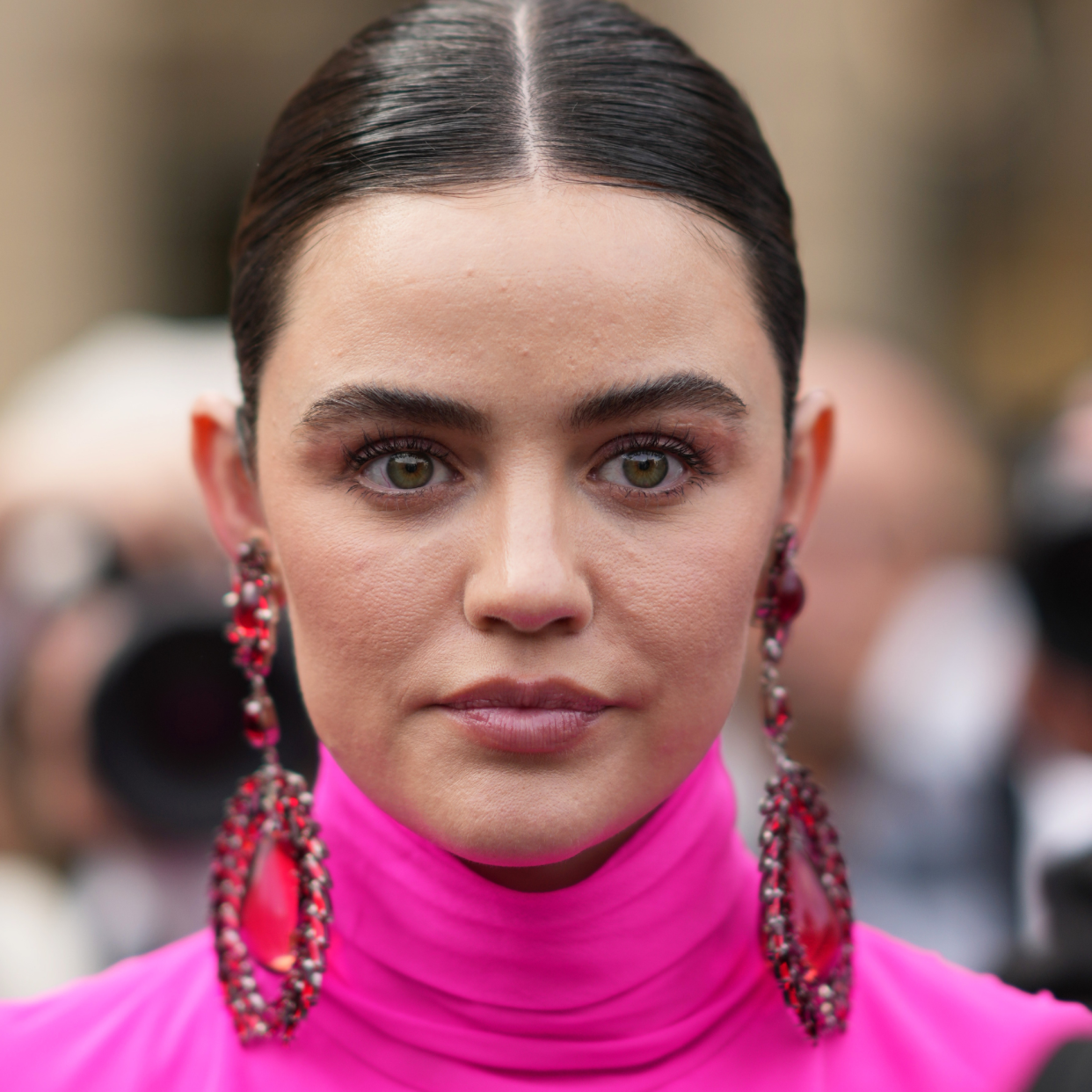  Lucy Hale is seen, outside Giambattista Valli during the Womenswear Spring/Summer 2024 as part of Paris Fashion Week on September 29, 2023 in Paris, France. 