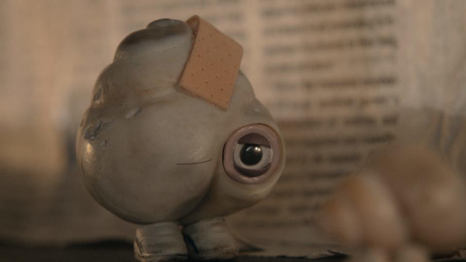 Marcel, a one inch-tall shell, lives in an Airbnb with grandmother Connie (pictured) in the 2022 film "Marcel the Shell with Shoes On."
