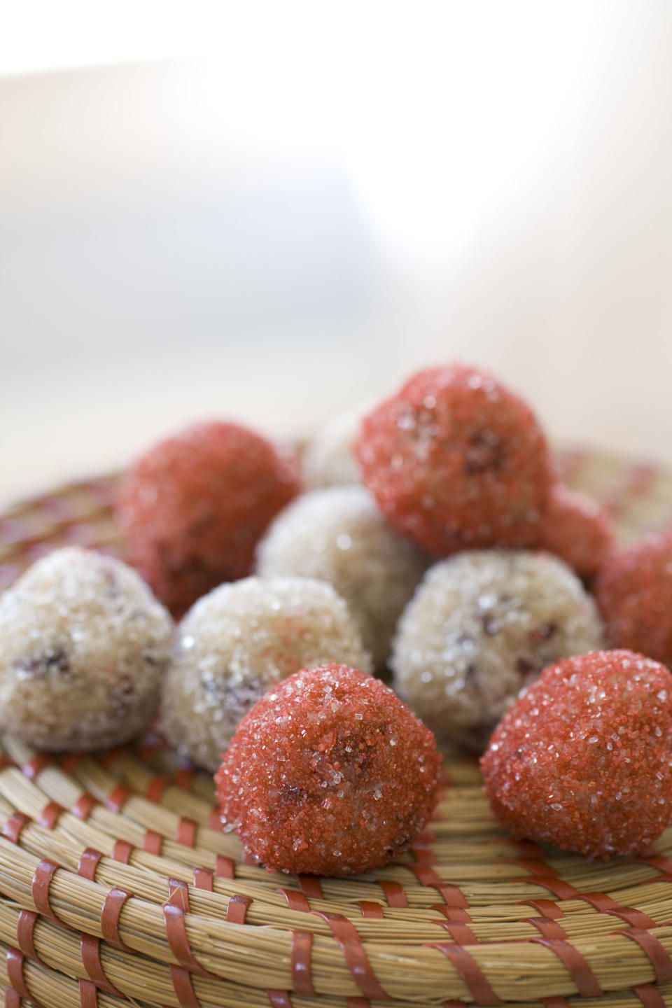 This Sept. 23, 2013 photo shows no bake cranberry coconut bites in Concord, N.H. (AP Photo/Matthew Mead)