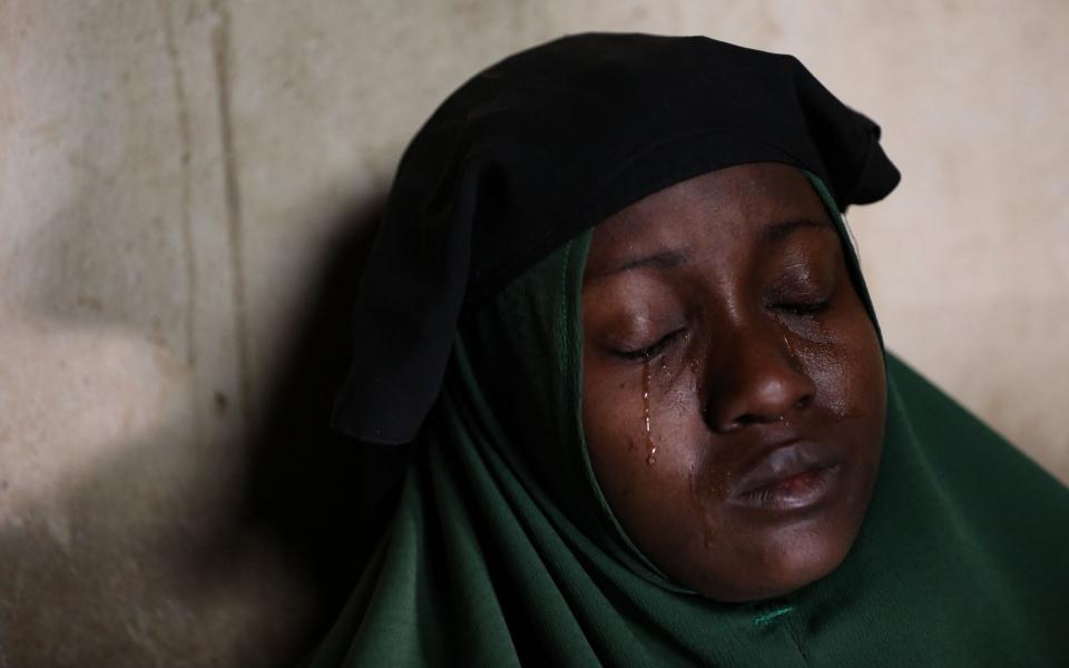 Humaira Mustapha, whose daughters were kidnapped by gunmen at school in northwest Nigeria - KOLA SULAIMON /AFP