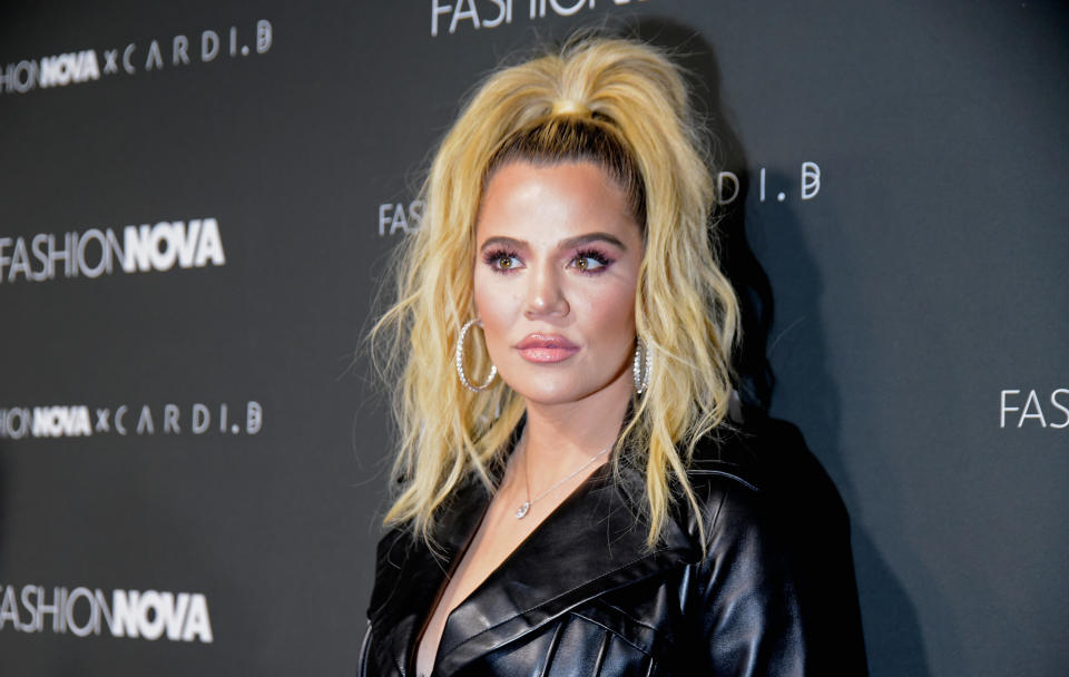 HOLLYWOOD, CA - NOVEMBER 14:  Khloe Kardashian attends the Fashion Nova x Cardi B collaboration launch event at Boulevard3 on November 14, 2018 in Hollywood, California.  (Photo by Michael Tullberg/WireImage)