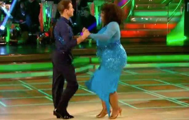 to British actress Chizzy Akudolu suffered a wardrobe malfunction on Strictly Come Dancing when her dress got stuck on the heel of her shoe. Source: BBC