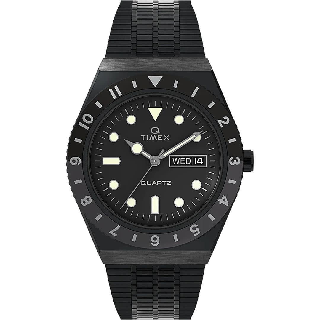 <p><a href="https://go.redirectingat.com?id=74968X1596630&url=https%3A%2F%2Fwww.timex.com%2Fq-timex-reissue-38mm-stainless-steel-bracelet-watch%2FQ-Timex-Reissue-38mm-Stainless-Steel-Bracelet-Watch.html&sref=https%3A%2F%2Fwww.menshealth.com%2Fstyle%2Fg43101341%2Fblack-watches-for-men%2F" rel="nofollow noopener" target="_blank" data-ylk="slk:Shop Now;elm:context_link;itc:0;sec:content-canvas" class="link rapid-noclick-resp">Shop Now</a></p><p>Q Timex Reissue 38mm</p><p>timex.com</p><p>$179.00</p>