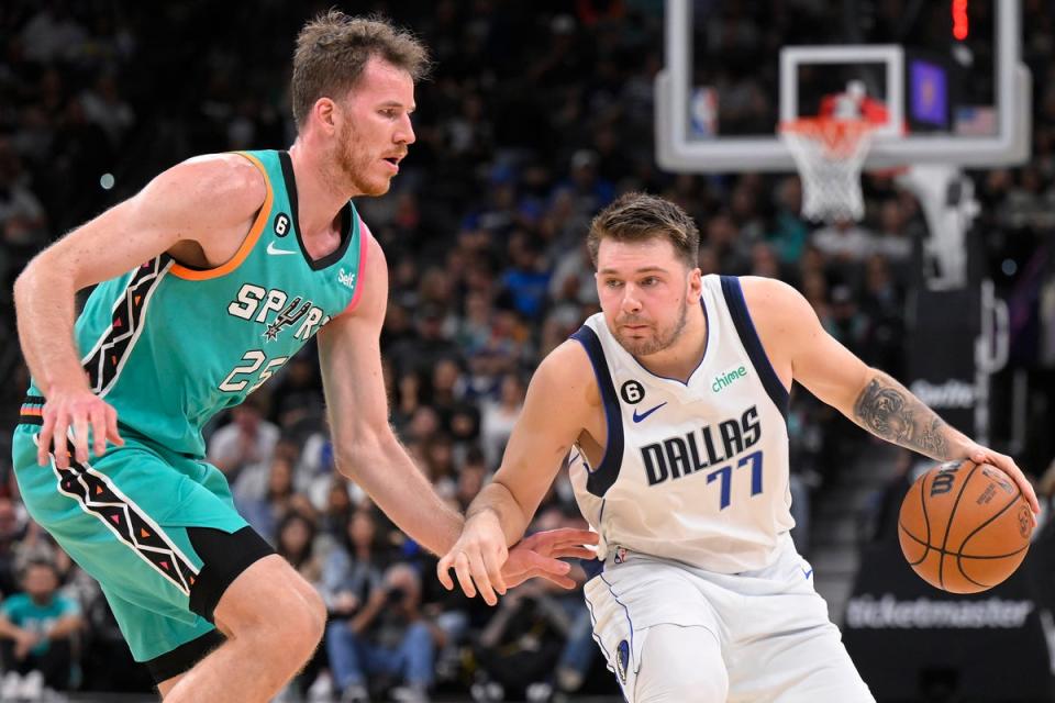 Doncic plays for the Dallas Mavericks in the NBA (AP) (AP)