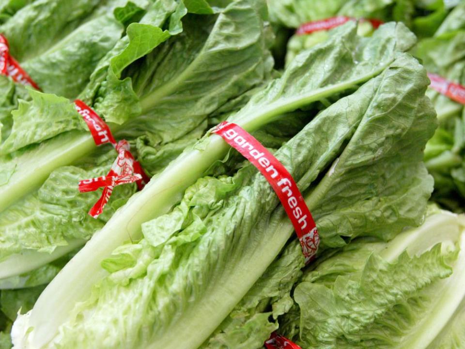  Romaine lettuce in a store in California.