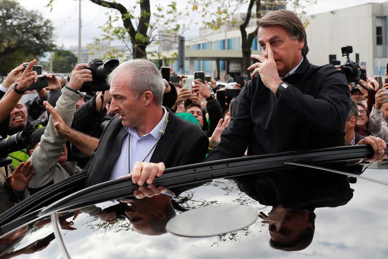 Brazil's former President Jair Bolsonaro arrives in Porto Alegre