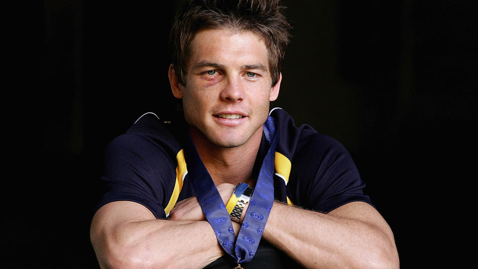 Ben Cousins, pictured here with the Brownlow Medal he won in 2005.