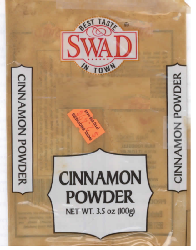 Swad cinnamon recalled for lead contamination<p>FDA</p>