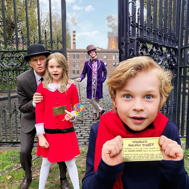 <p>Neil Patrick Harris, his husband David Burtka, and their twins Harper and Gideon dressed as the characters in <em>Willy Wonka & the Chocolate Factory</em>.</p>