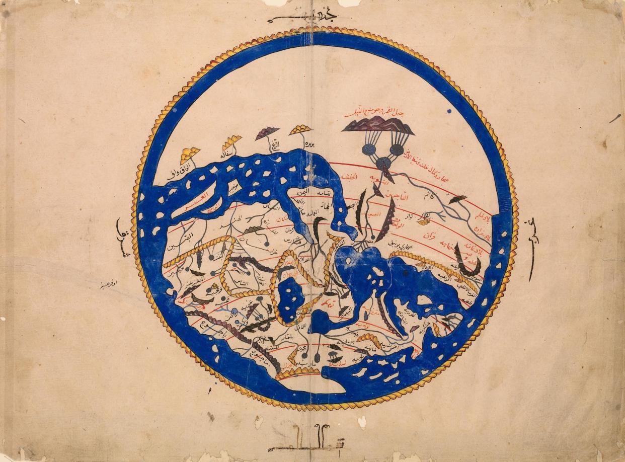 <span>Another perspective … al-Idrisi’s 12th century map of the world centres on Mecca and is orientated to the south rather than the north. </span><span>Photograph: © The Bodleian Libraries, University of Oxford</span>