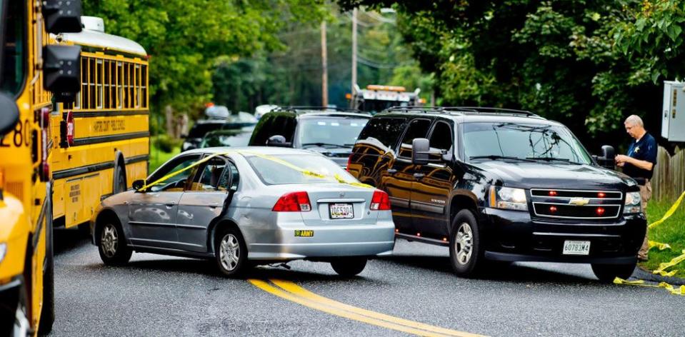 The scene in Perryman, Maryland, following a shooting there on Thursday morning