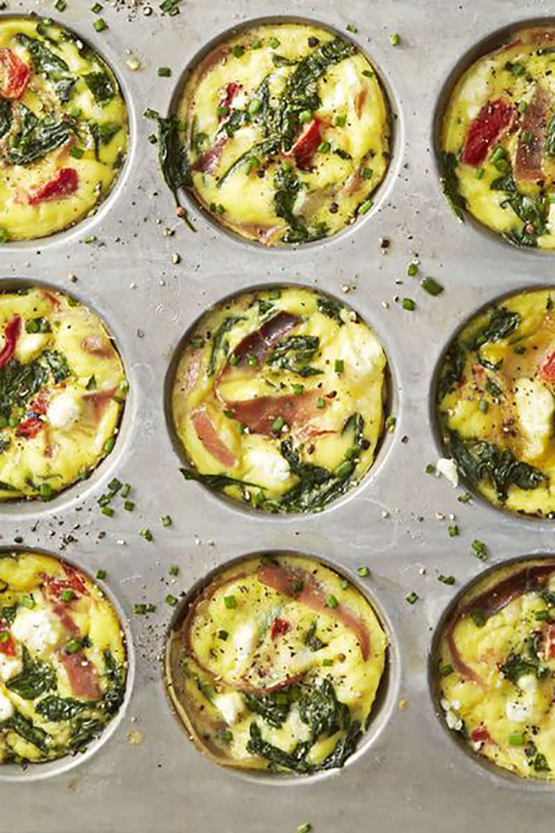 Spinach and Prosciutto Frittata Muffins