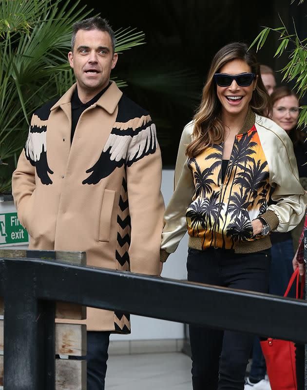 Robbie Williams and Ayda Field. Photo: Getty