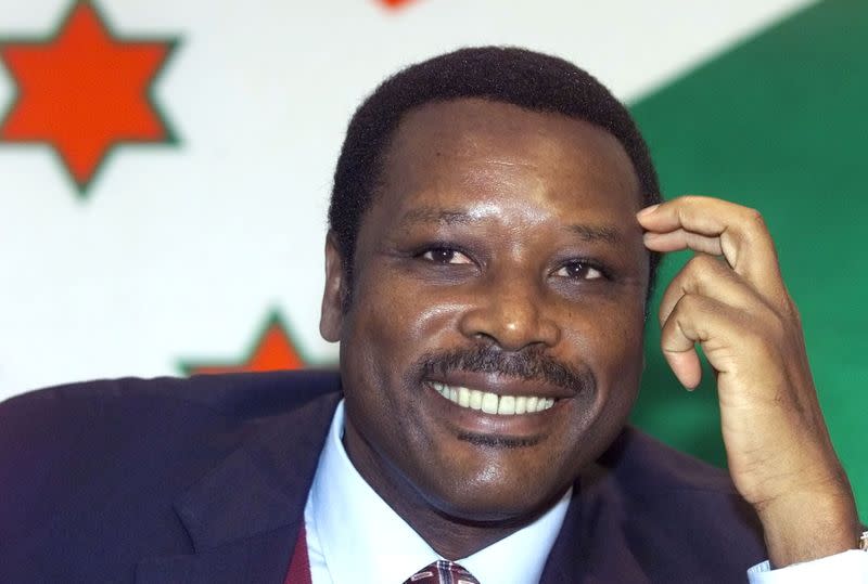 FILE PHOTO: Burundi President Pierre Buyoya listens to reporters' questions during a news conference in Brussels