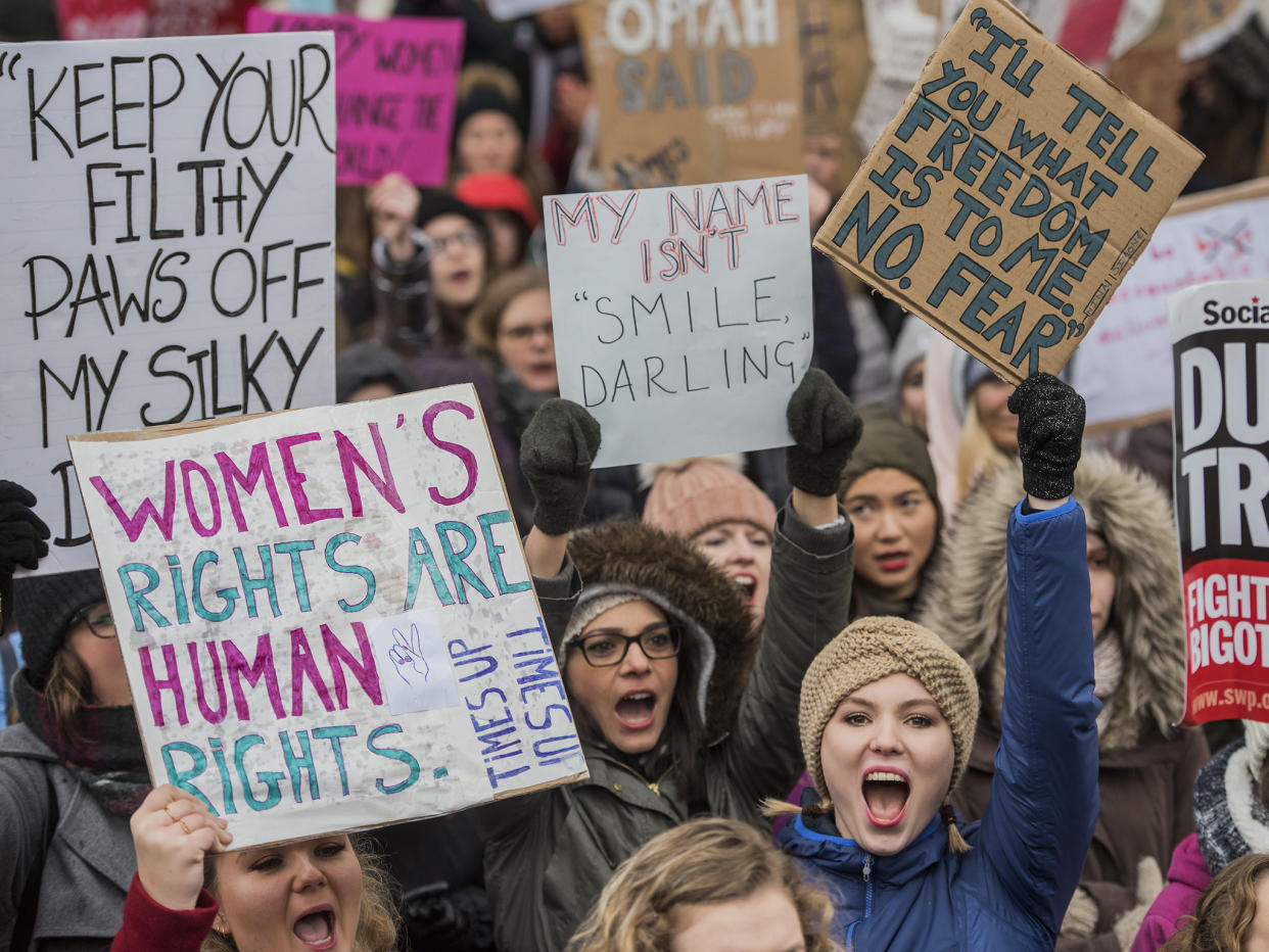 Women's March rally, London: Rex