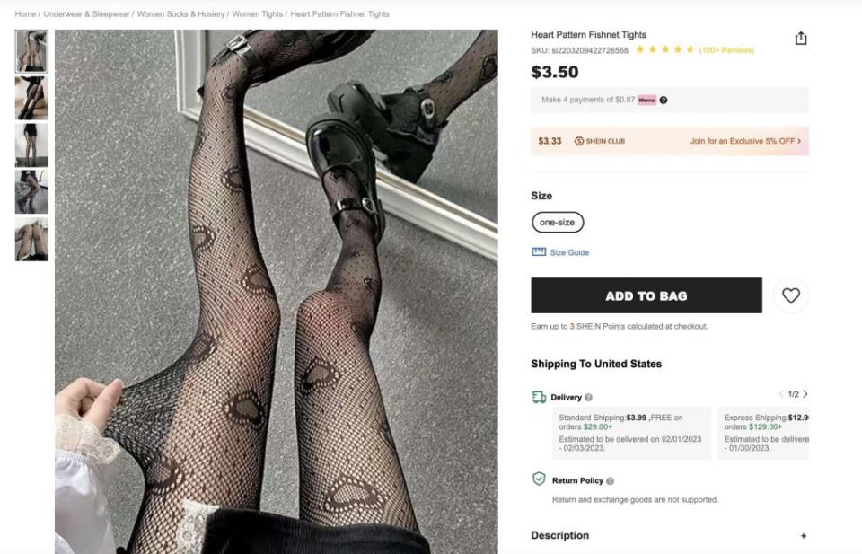 Credit: <a href="https://us.shein.com/Heart-Pattern-Fishnet-Tights-p-10084309-cat-3290.html?mallCode=1" rel="nofollow noopener" target="_blank" data-ylk="slk:Shein;elm:context_link;itc:0;sec:content-canvas" class="link ">Shein</a>