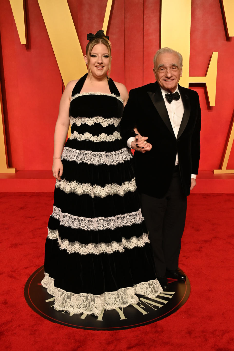 BEVERLY HILLS, CALIFORNIA - MARCH 10: (L-R) Francesca Scorsese and Martin Scorsese attend the 2024 Vanity Fair Oscar Party Hosted By Radhika Jones at Wallis Annenberg Center for the Performing Arts on March 10, 2024 in Beverly Hills, California. (Photo by Jon Kopaloff/Getty Images for Vanity Fair)