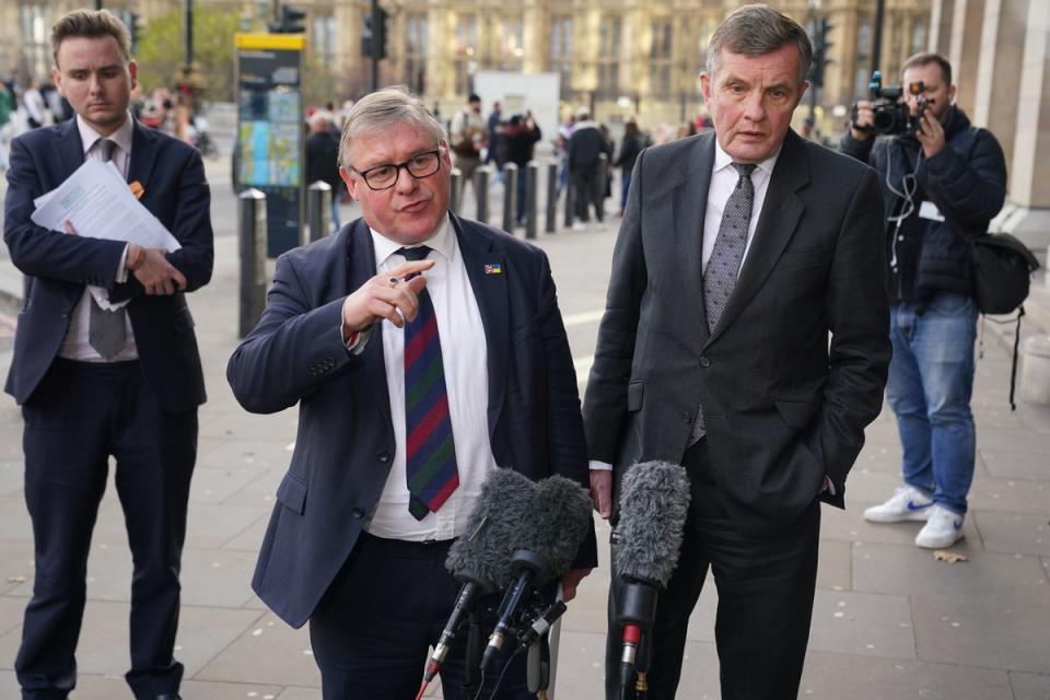 Former minister and member of the ERG David Jones (right, with Mark Francois) is highly critical of the planned treaty (PA)