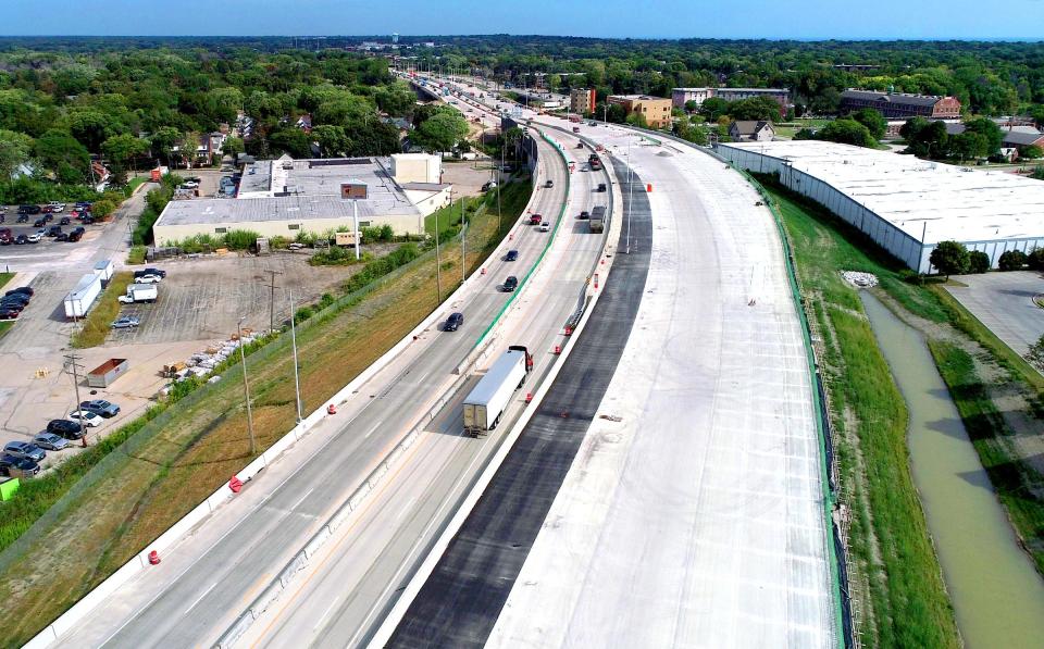 Construction takes place on Interstate 43 in Milwaukee near West Capitol Drive on Tuesday, Sept. 5, 2023. Work is being done on the north and south sides of the I-43 between Downtown Milwaukee and the WIS-60 exit in Grafton.