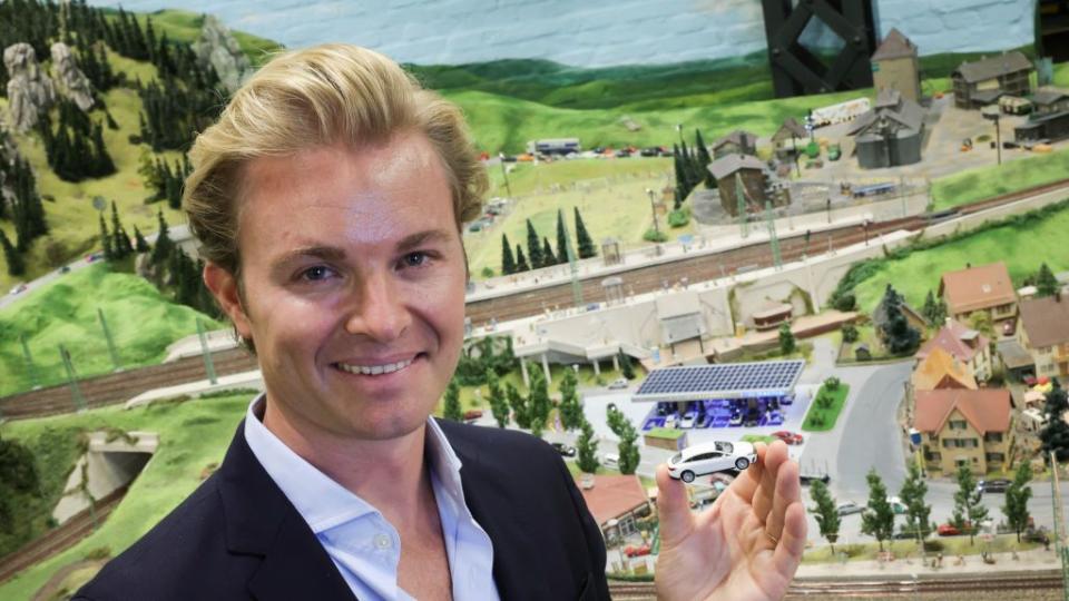 nico rosberg opens model loading park at miniatur wunderland