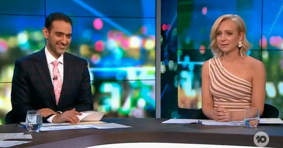 Waleed Aly and Carrie Bickmore on The Project panel