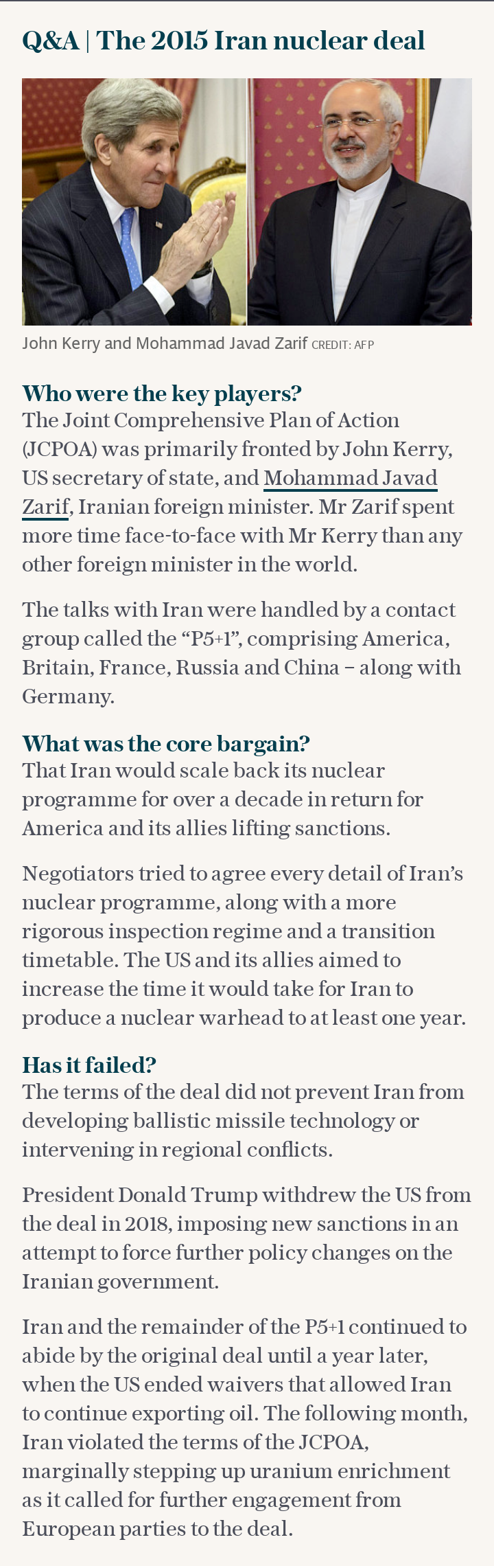 Q&A | The 2015 Iran nuclear deal
